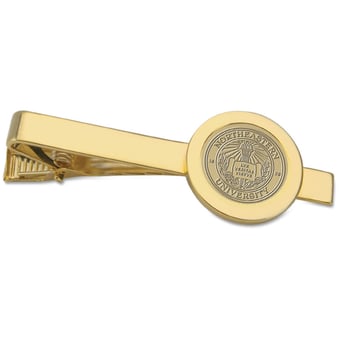 Gold Northeastern Huskies Logo Tie Bar