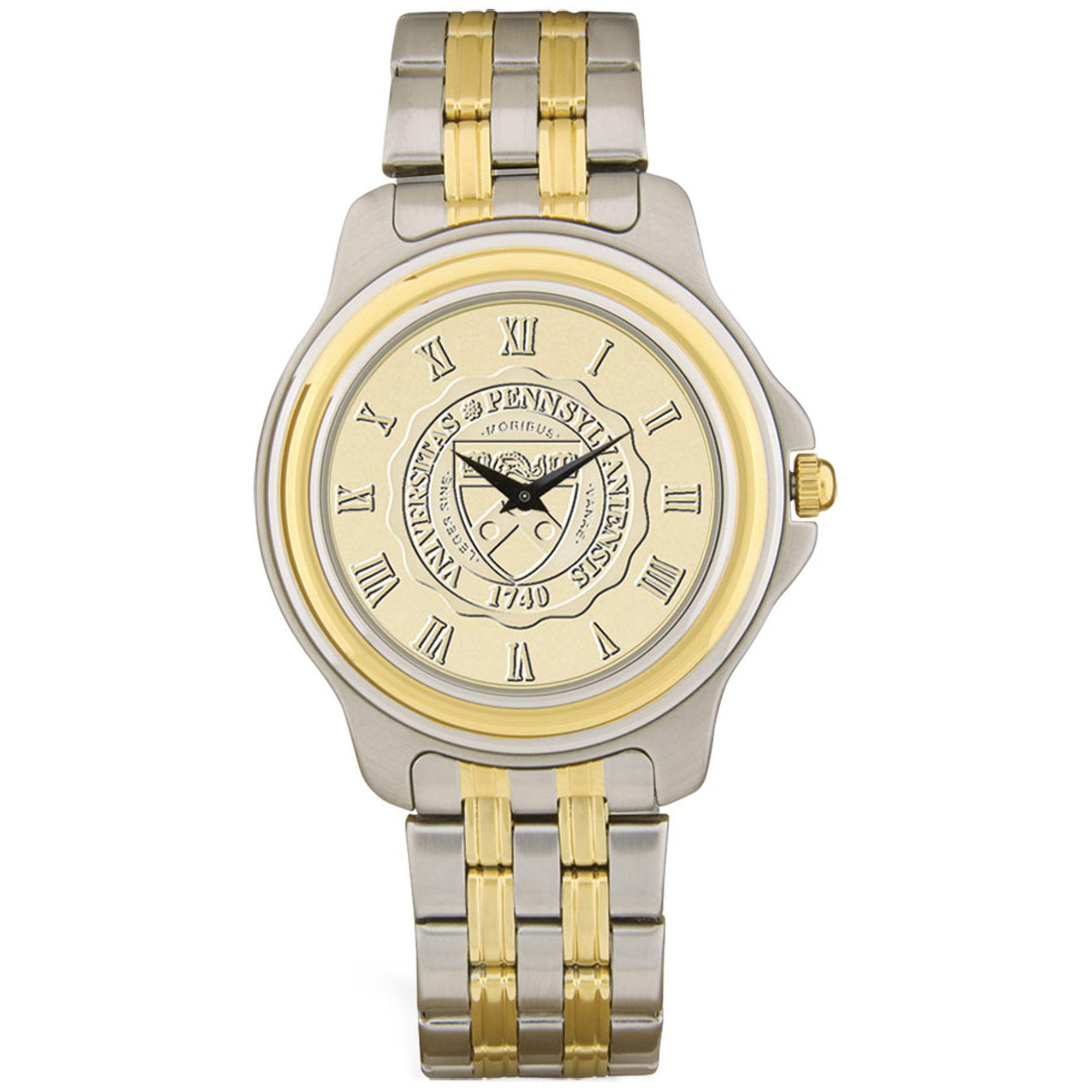 Men's Gold/Silver Pennsylvania Quakers Two-Tone Medallion Wristwatch