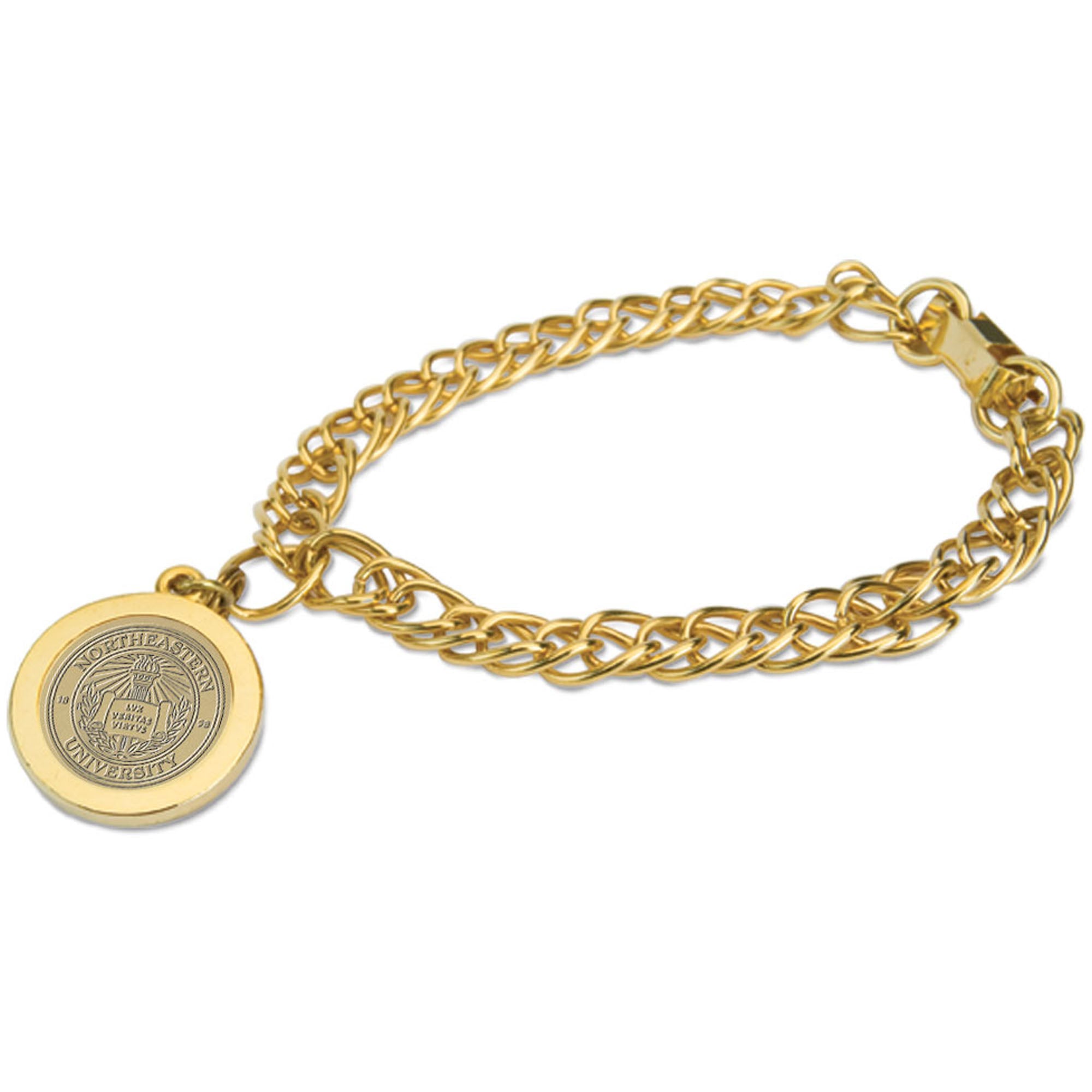 Women's Gold Northeastern Huskies Charm Bracelet