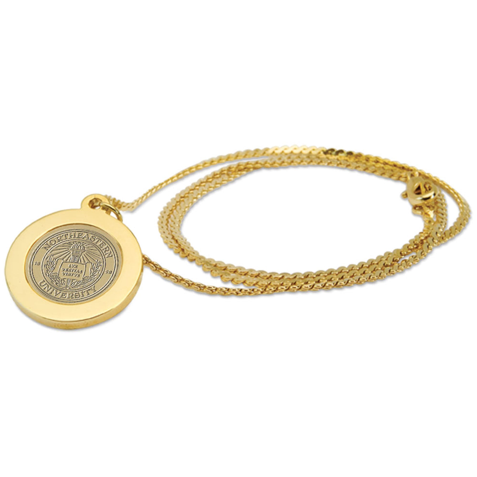 Women's Gold Northeastern Huskies Logo Pendant Necklace