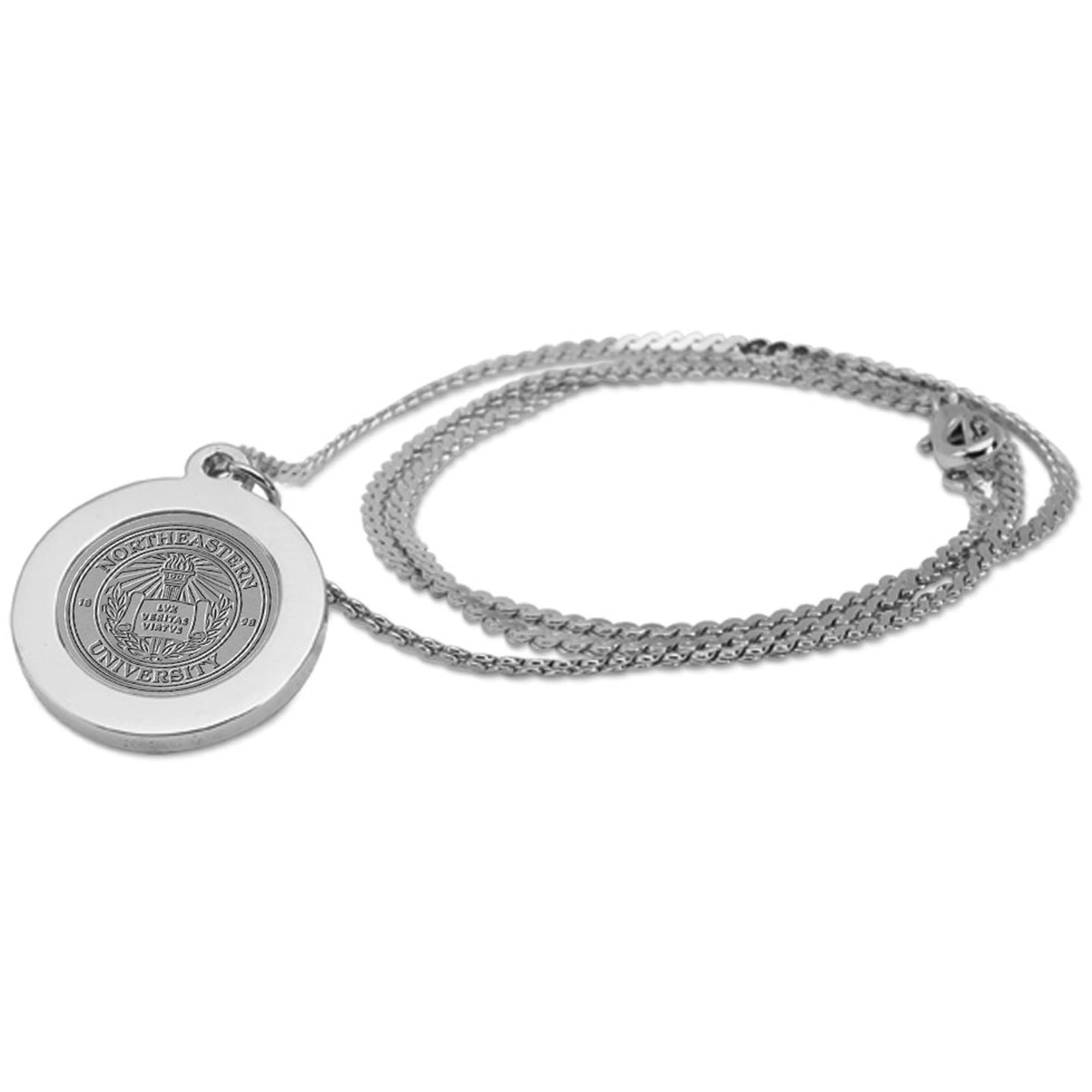 Women's Silver Northeastern Huskies Logo Pendant Necklace