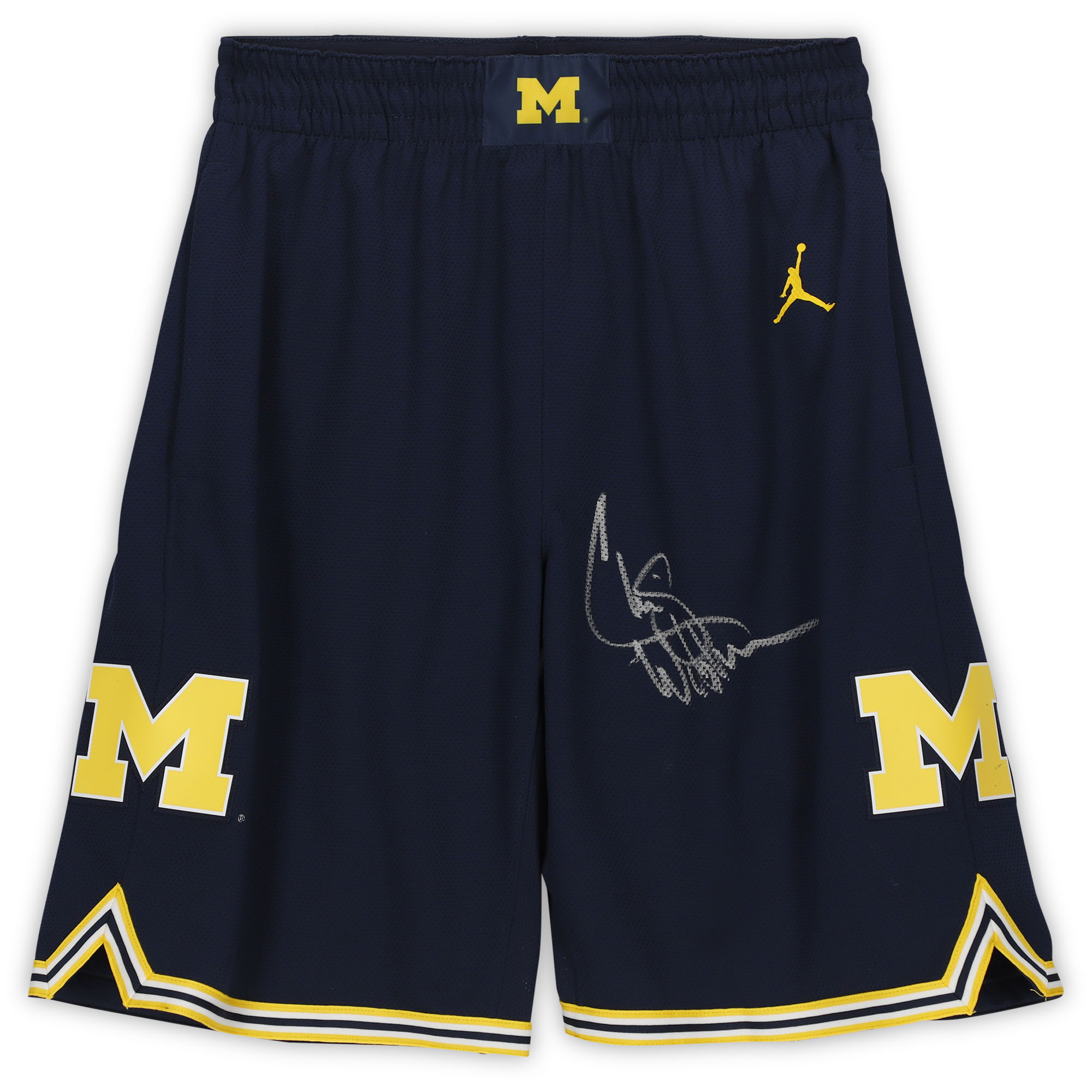 Chris Webber Michigan Wolverines Autographed Jordan Brand Navy Replica Basketball Shorts