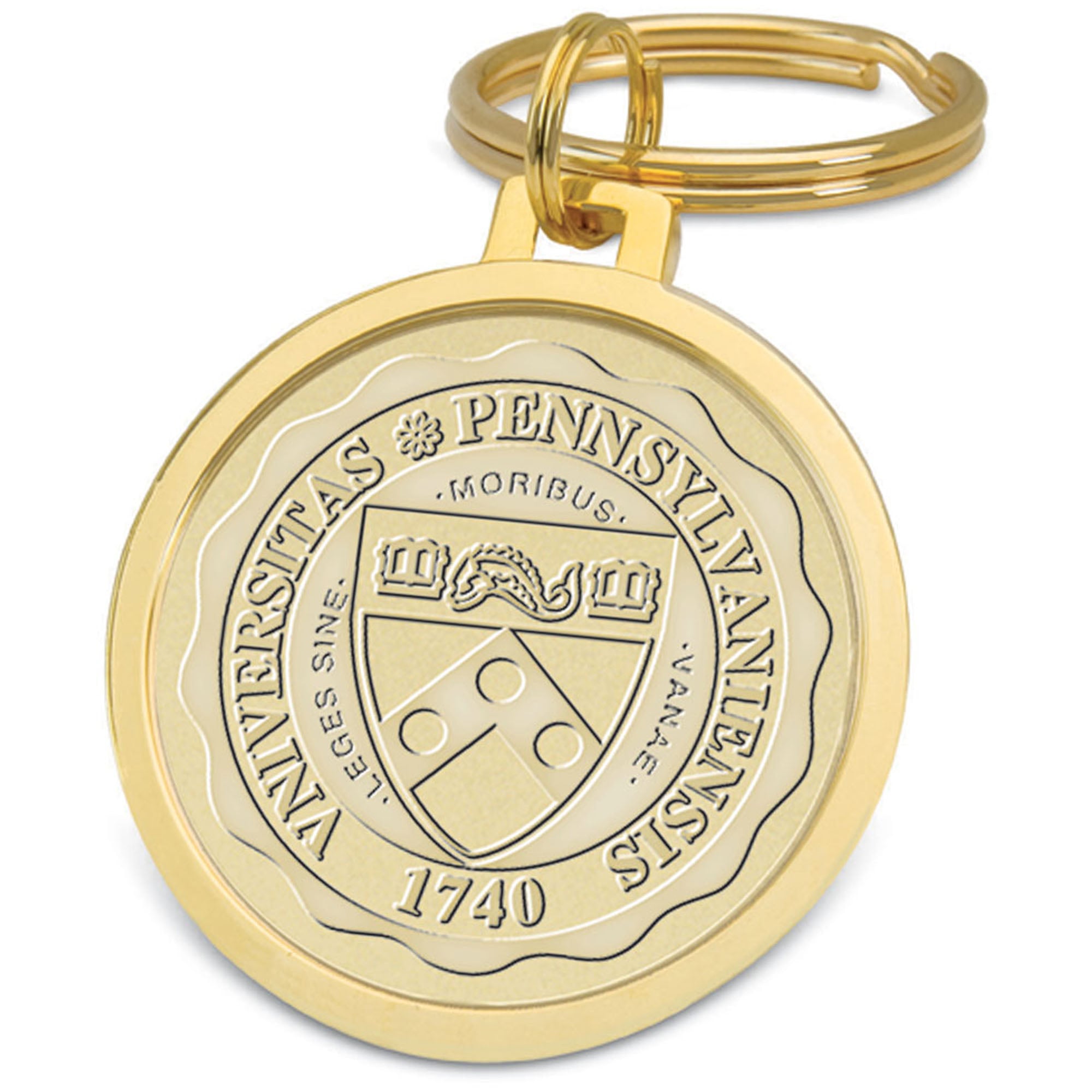Gold Pennsylvania Quakers Split-Wire Key Ring