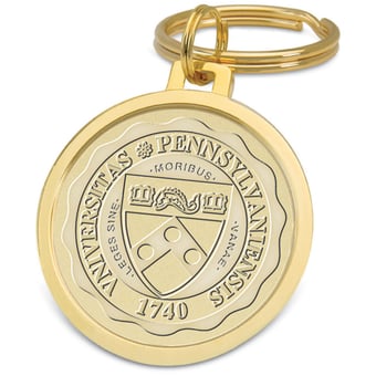 Gold Pennsylvania Quakers Split-Wire Key Ring