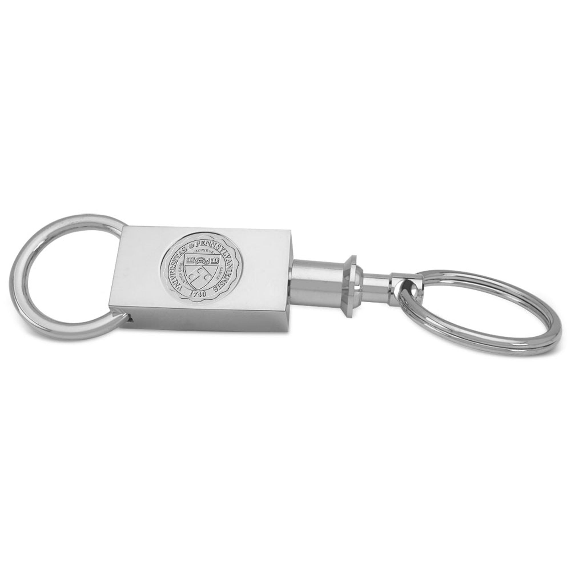 Silver Pennsylvania Quakers Two-Section Key Ring