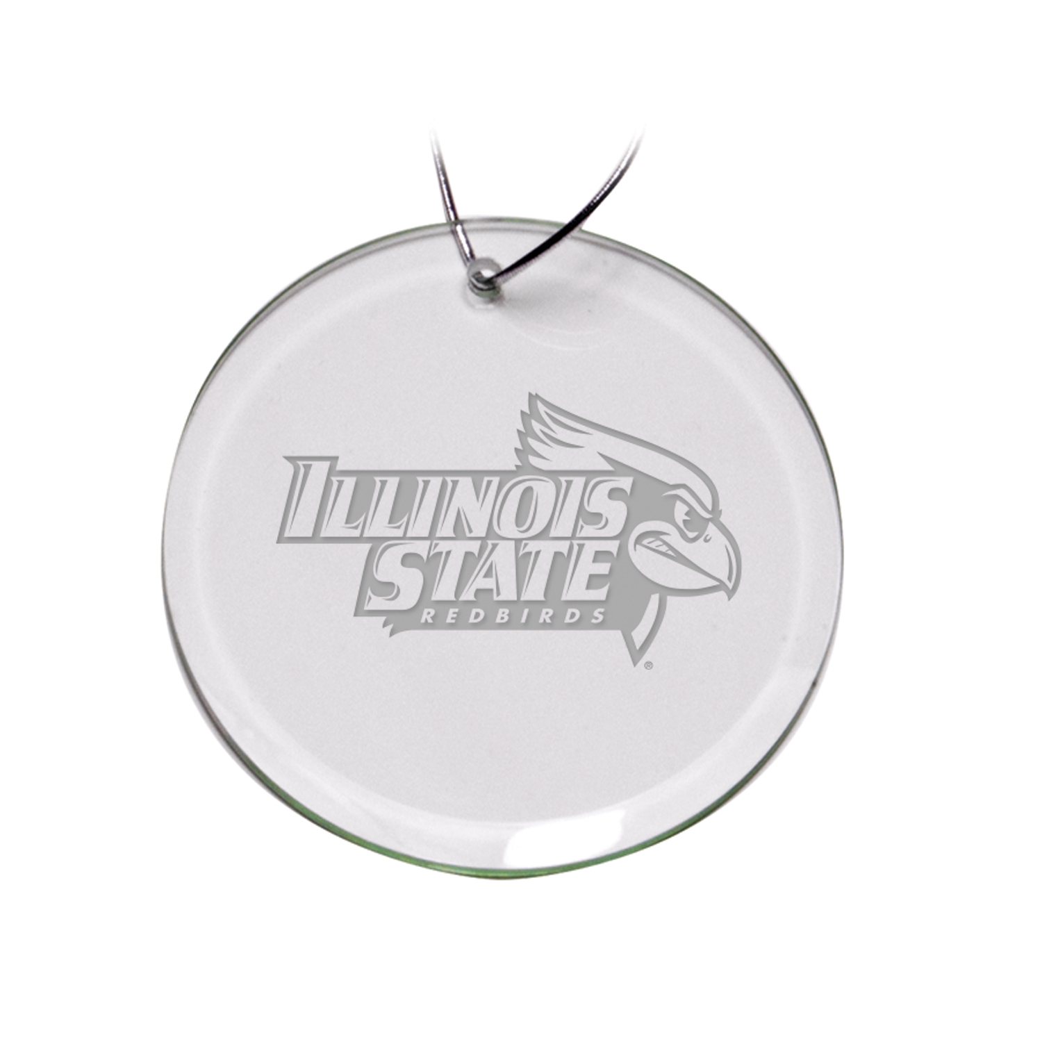 Illinois State Redbirds 3'' Logo Round Glass Ornament