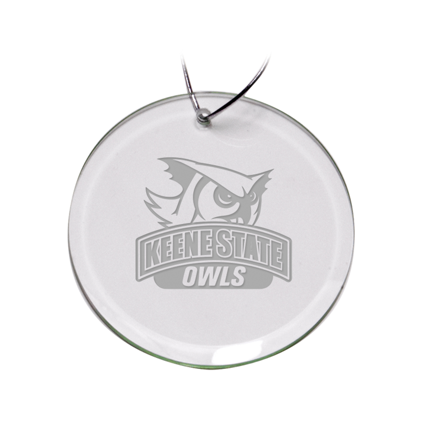 Keene State Owls 3'' Round Glass Ornament
