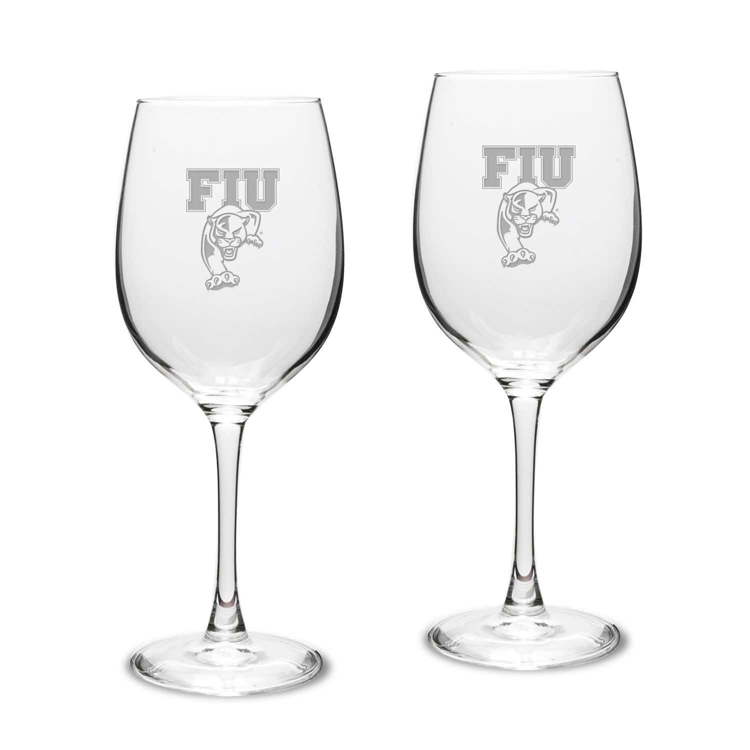 FIU Panthers 16oz. 2-Piece Traditional White Wine Glass Set