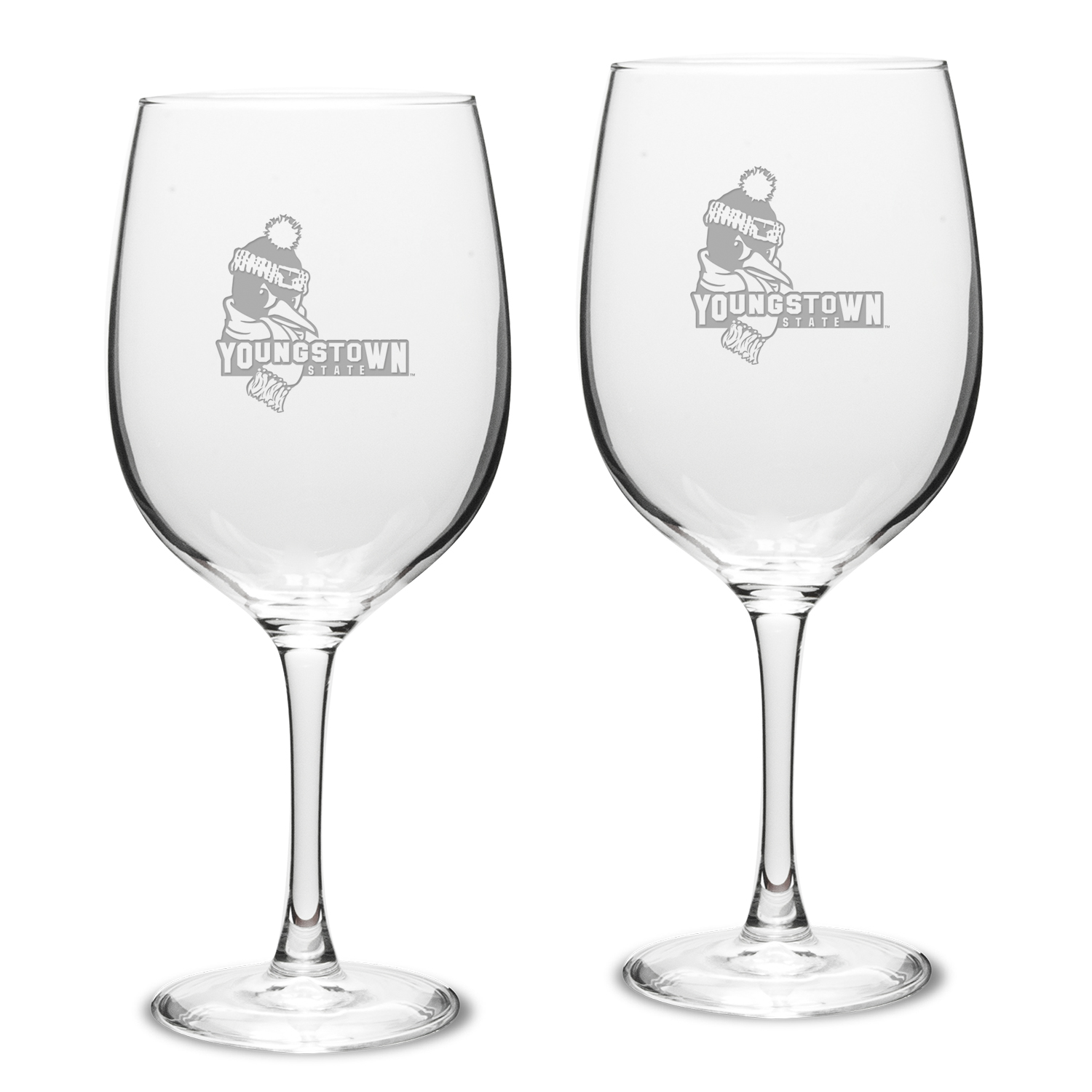 Youngstown State Penguins 19oz. 2-Piece Traditional Robusto Red Wine Table Glass Set