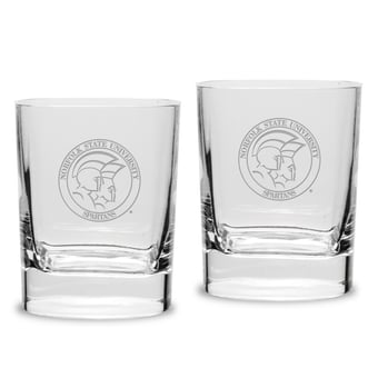Norfolk State Spartans 11.75oz. Square Double Old Fashioned Glass Set