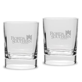 Florida Southern Moccasins 11.75oz. Square Double Old Fashioned Glass Set