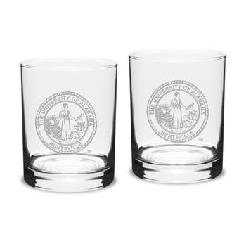 UAH Chargers 14oz. 2-Piece Classic Double Old-Fashioned Glass Set