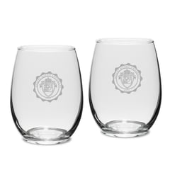 Robert Morris Colonials 15oz. 2-Piece Stemless Wine Glass Set