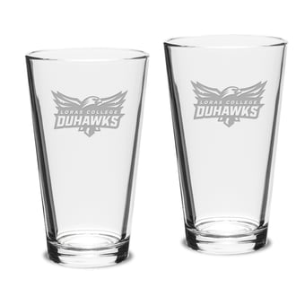 Loras College Duhawks 16oz. 2-Piece Classic Pub Glass Set