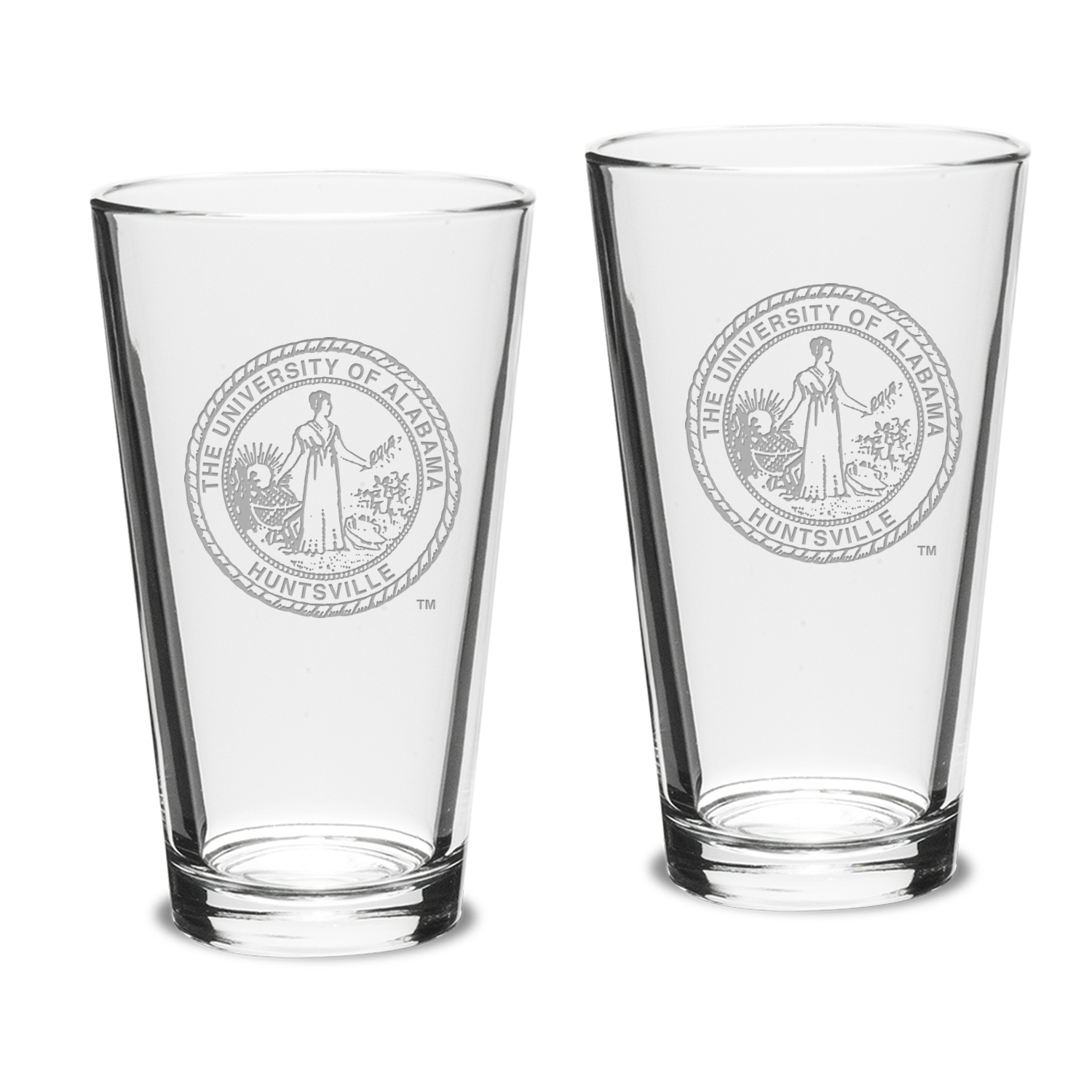 UAH Chargers 16oz. 2-Piece Classic Pub Glass Set