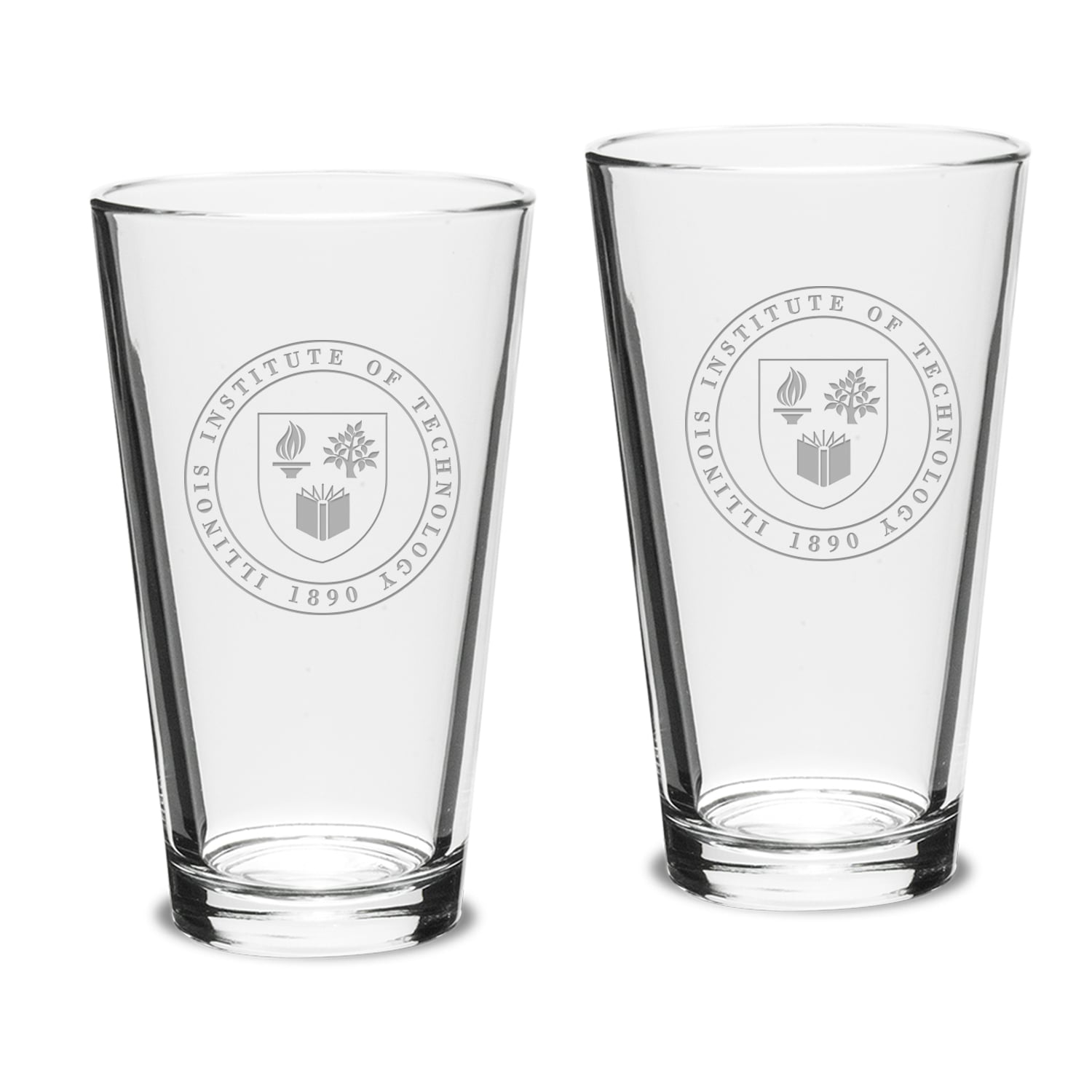 Illinois Tech Scarlet Hawks 16oz. 2-Piece Classic Pub Glass Set