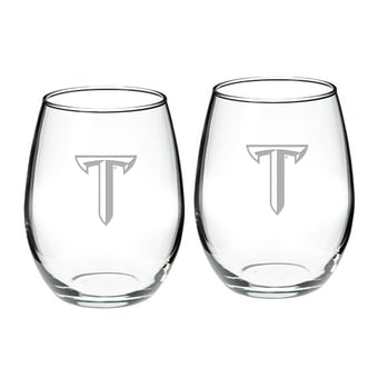 Troy University Trojans 21oz. 2-Piece Stemless Wine Glass Set