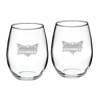 Loras College Duhawks 21oz. 2-Piece Stemless Wine Glass Set