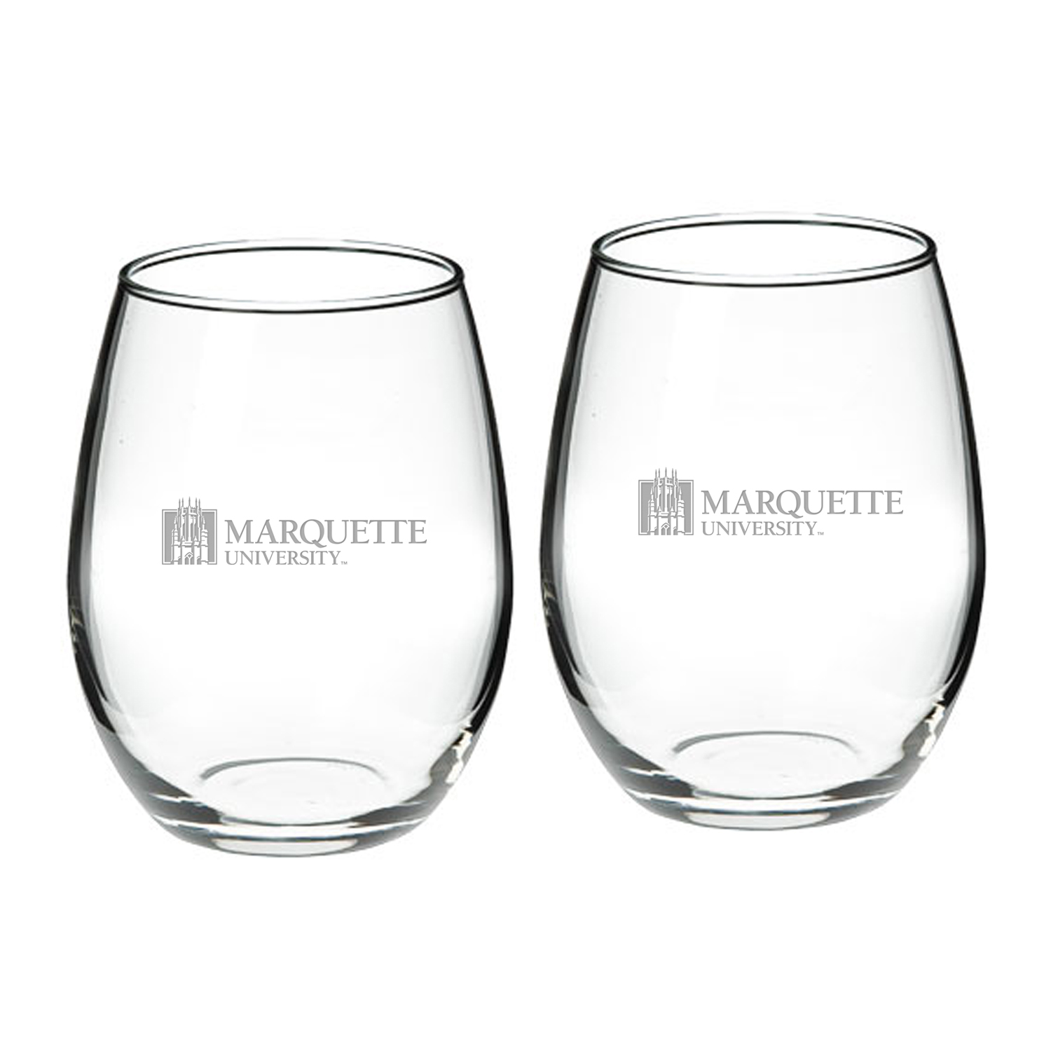 Marquette Golden Eagles 21oz. 2-Piece Stemless Wine Glass Set