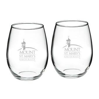Mount St. Mary's Mountaineers 21oz. 2-Piece Stemless Wine Glass Set
