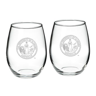 UAH Chargers 21oz. 2-Piece Stemless Wine Glass Set