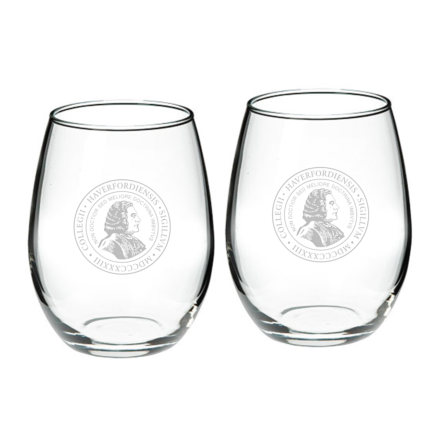 Haverford College 21oz. 2-Piece Stemless Wine Glass Set Haverford College 21oz. 2-Piece Stemless Wine Glass Set