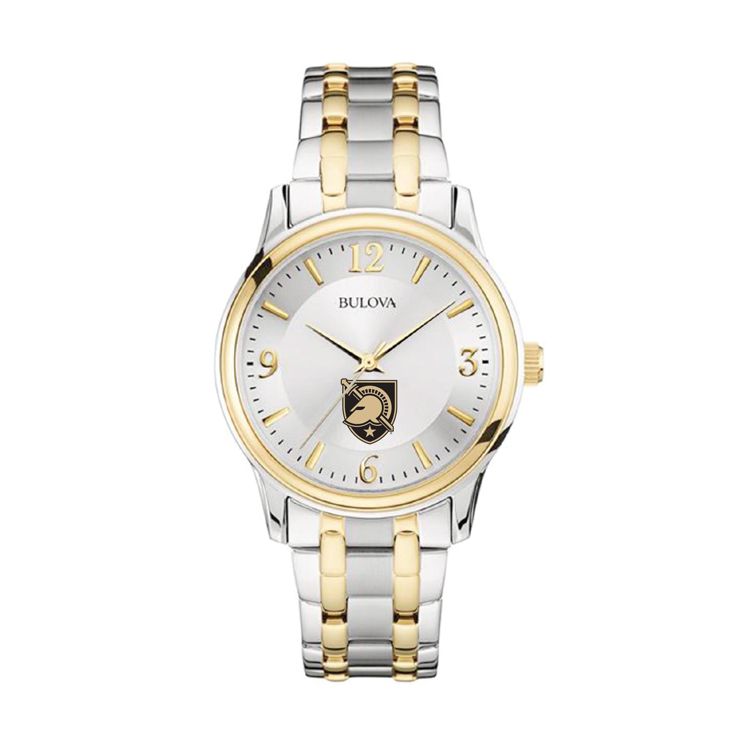 Bulova Silver/Gold Army Black Knights Classic Two-Tone Round Watch