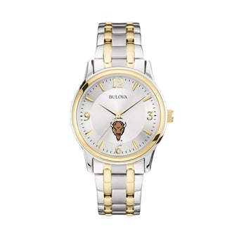 Bulova Silver/Gold Marshall Thundering Herd Classic Two-Tone Round Watch