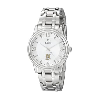 Men's Bulova  Silver Navy Midshipmen