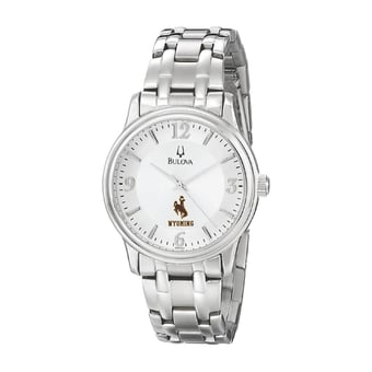 Men's Bulova  Silver Wyoming Cowboys