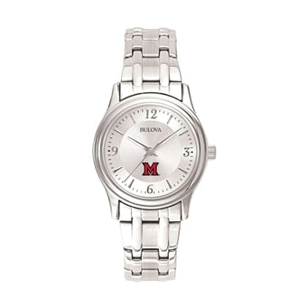 Women's Silver Miami University RedHawks Stainless Steel Quartz Watch