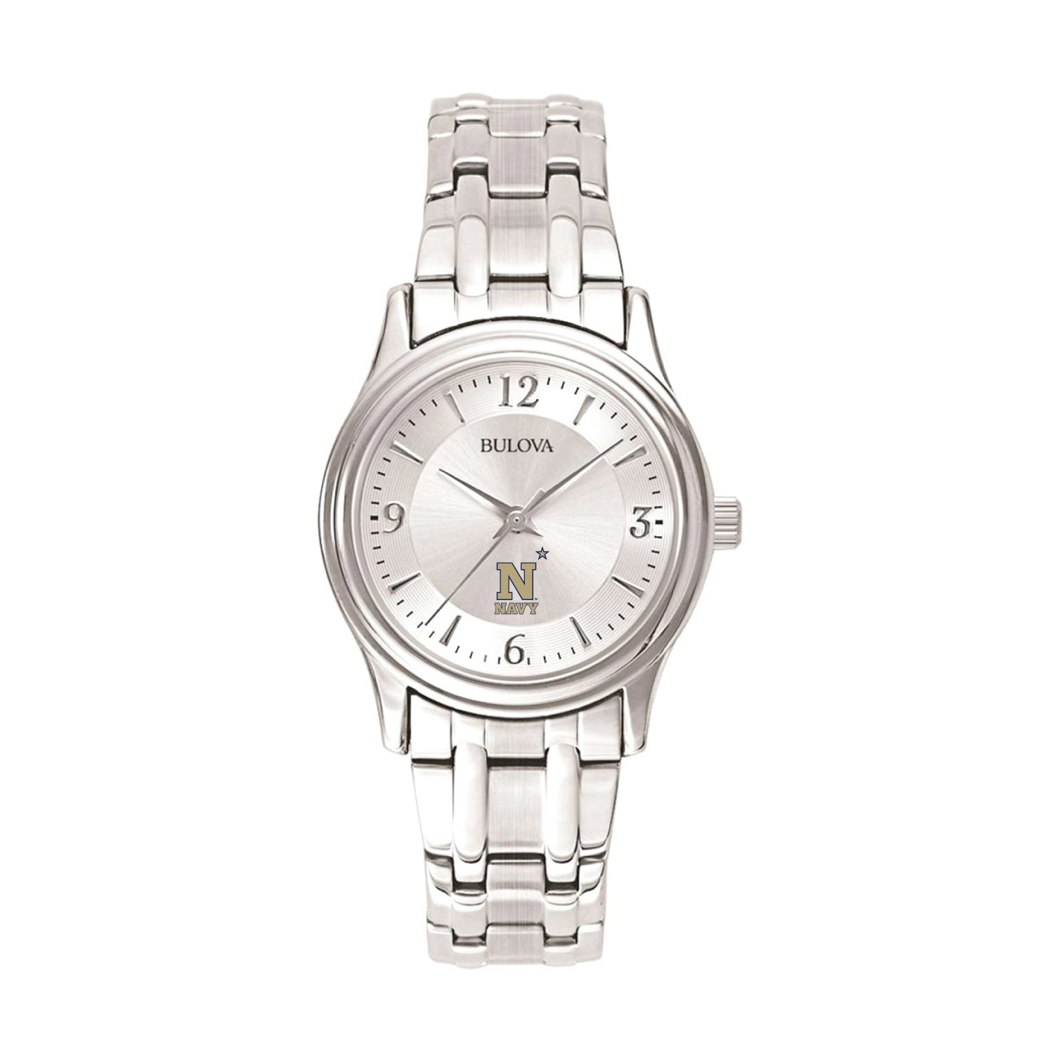 Women's Silver Navy Midshipmen Stainless Steel Quartz Watch