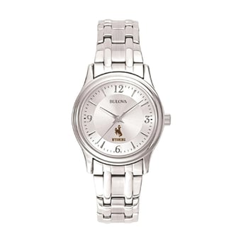 Women's Silver Wyoming Cowboys Stainless Steel Quartz Watch