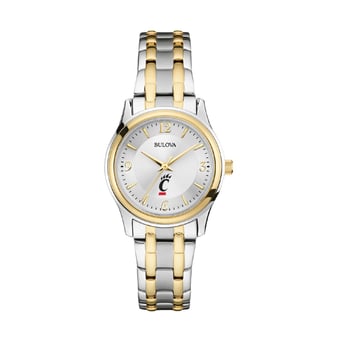 Women's Bulova Silver/Gold Cincinnati Bearcats Classic Two-Tone Round Watch
