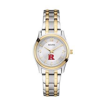Women's Bulova Silver/Gold Rutgers Scarlet Knights Classic Two-Tone Round Watch