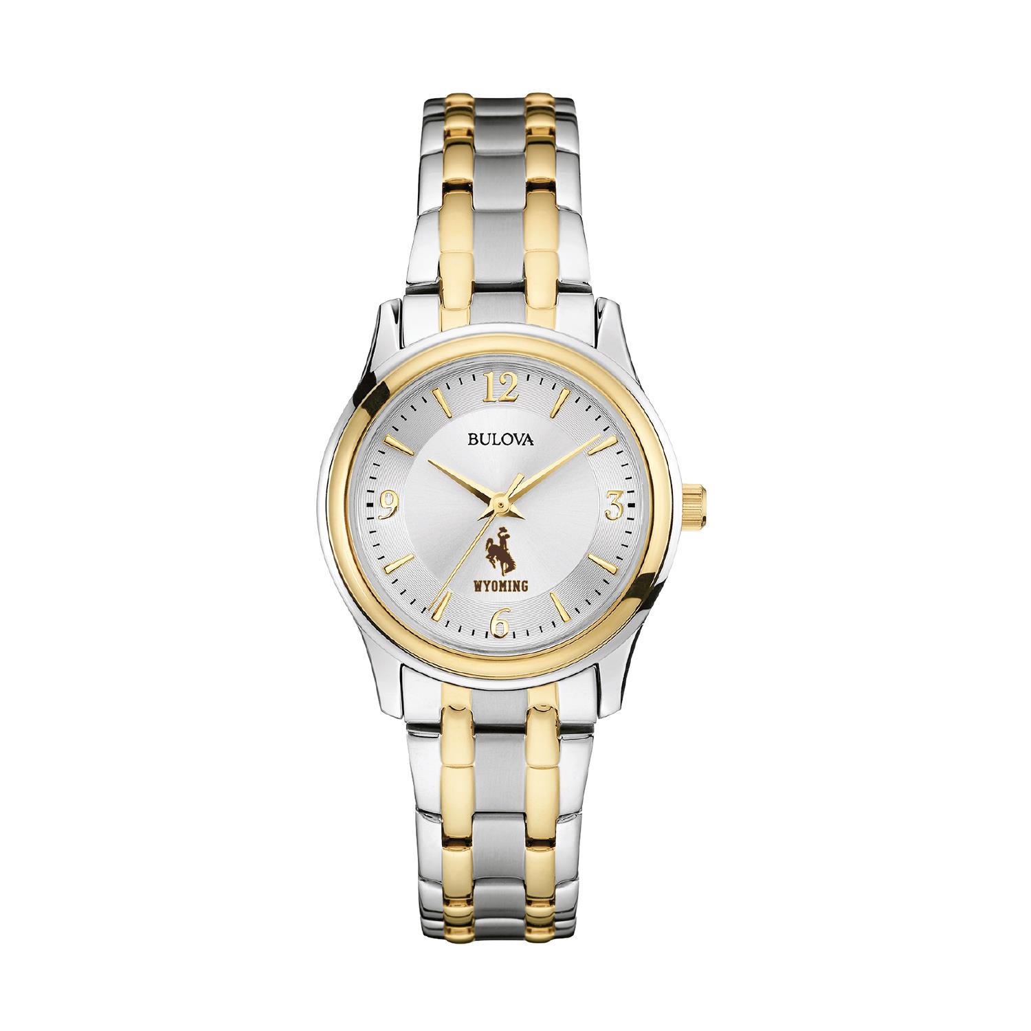 Women's Bulova Silver/Gold Wyoming Cowboys Classic Two-Tone Round Watch