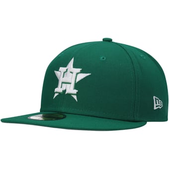 Men's New Era Kelly Green Houston Astros White Logo 59FIFTY Fitted Hat