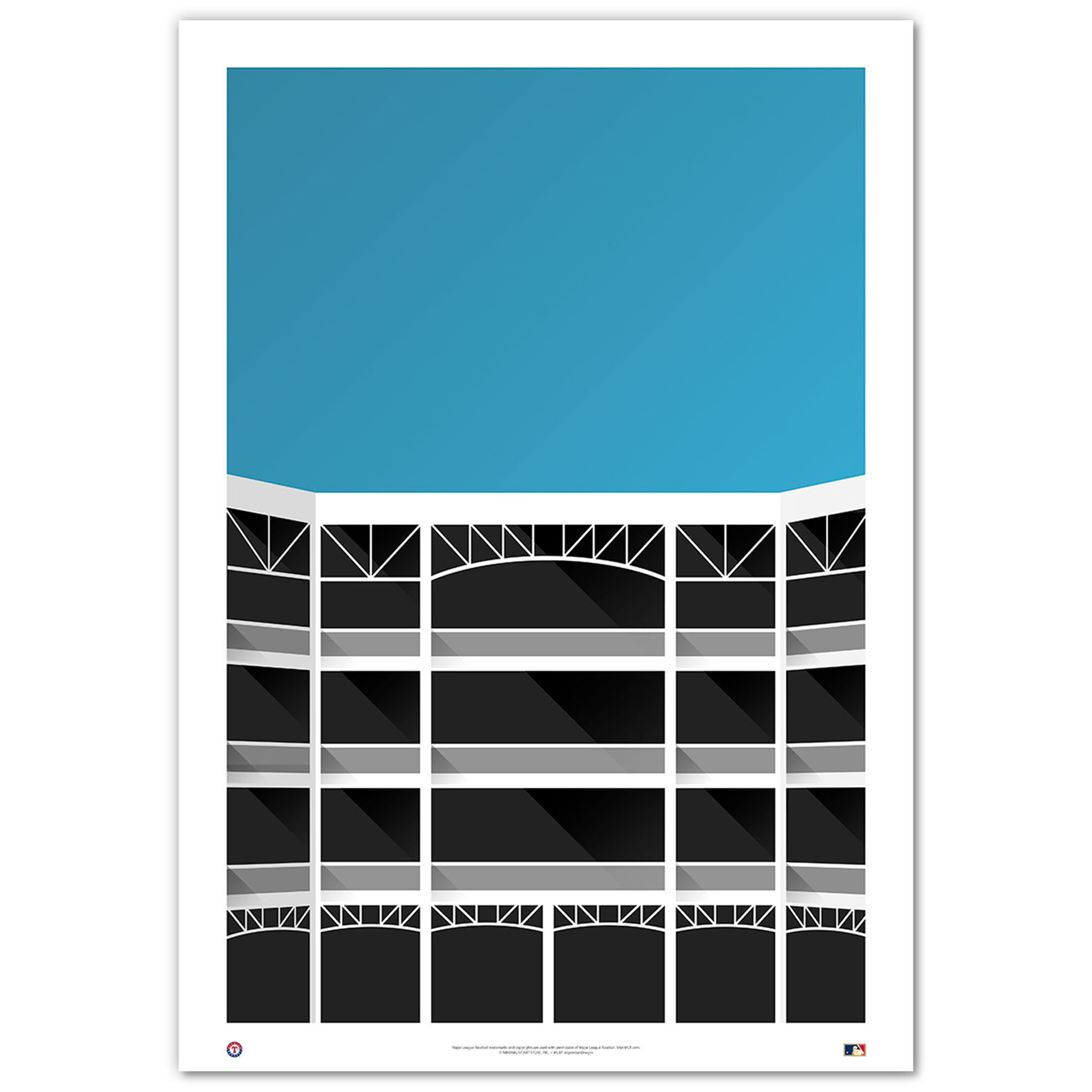 Texas Rangers Minimalist Globe Life Park 8.5'' x 11'' Fine Art Print