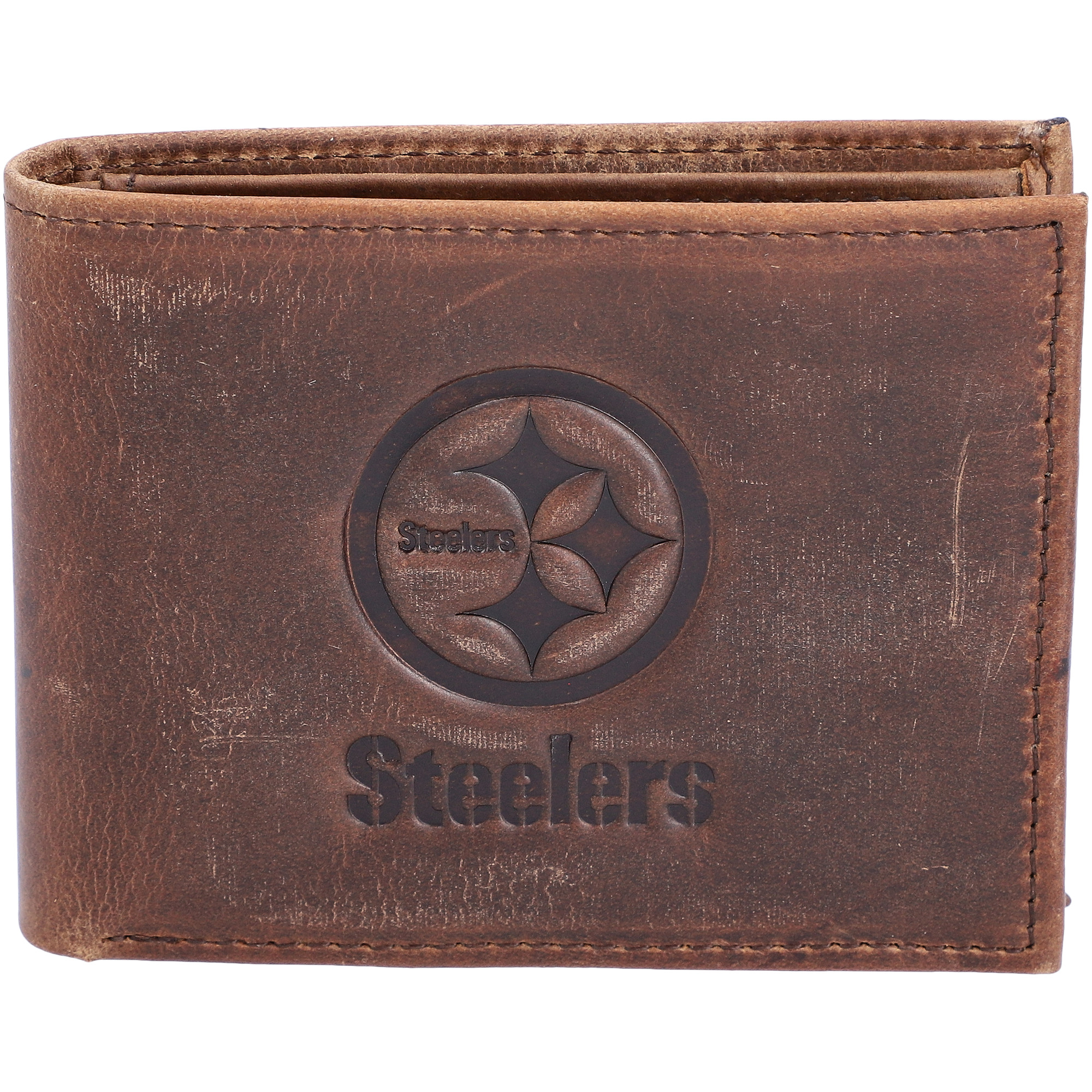 Brown Pittsburgh Steelers Bifold Leather Wallet