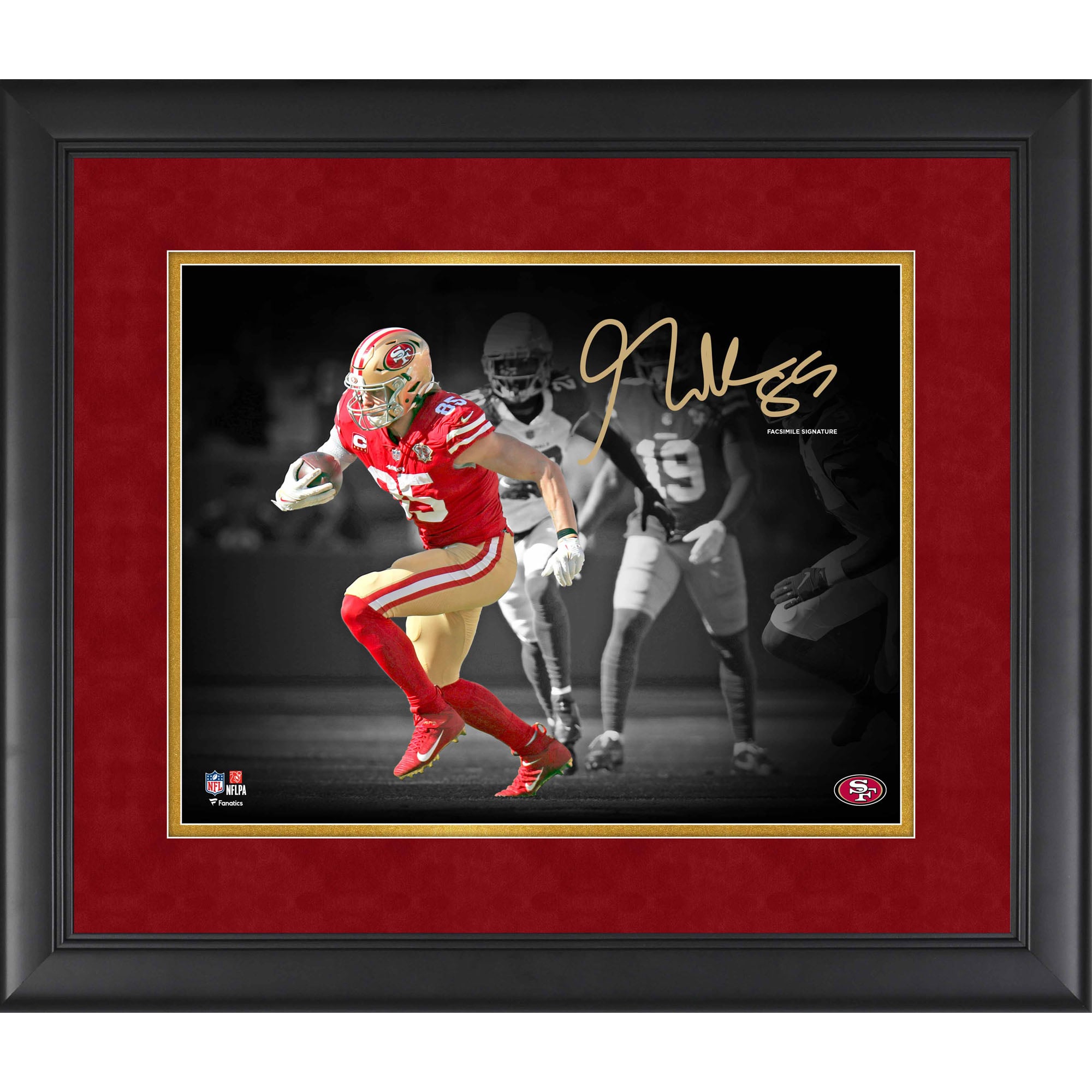 George Kittle San Francisco 49ers Facsimile Signature Framed 11" x 14" Spotlight Photograph