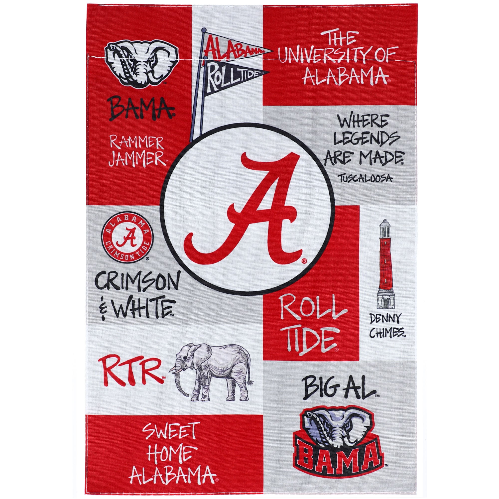 Alabama Crimson Tide Collage Garden Flag