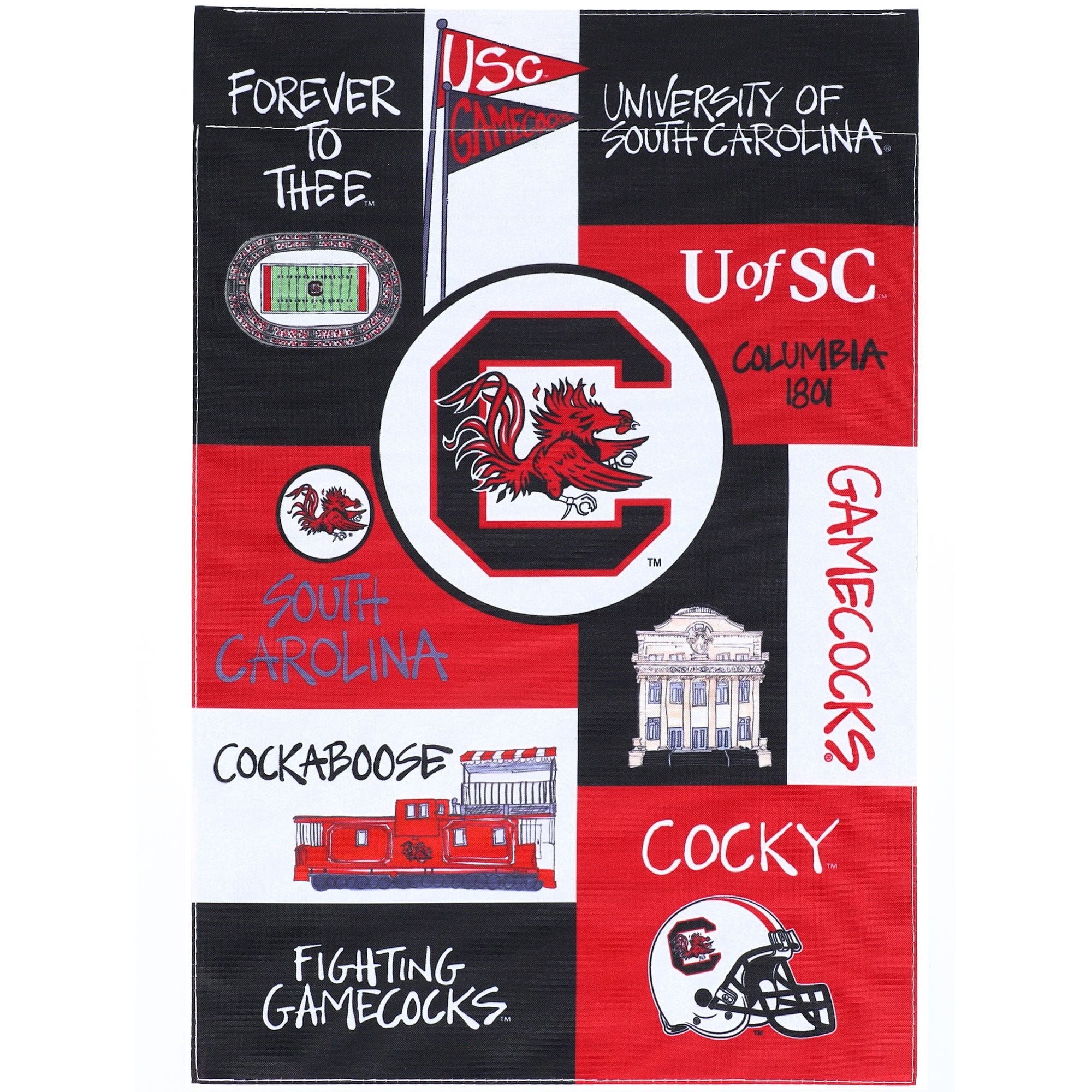 South Carolina Gamecocks Collage Garden Flag