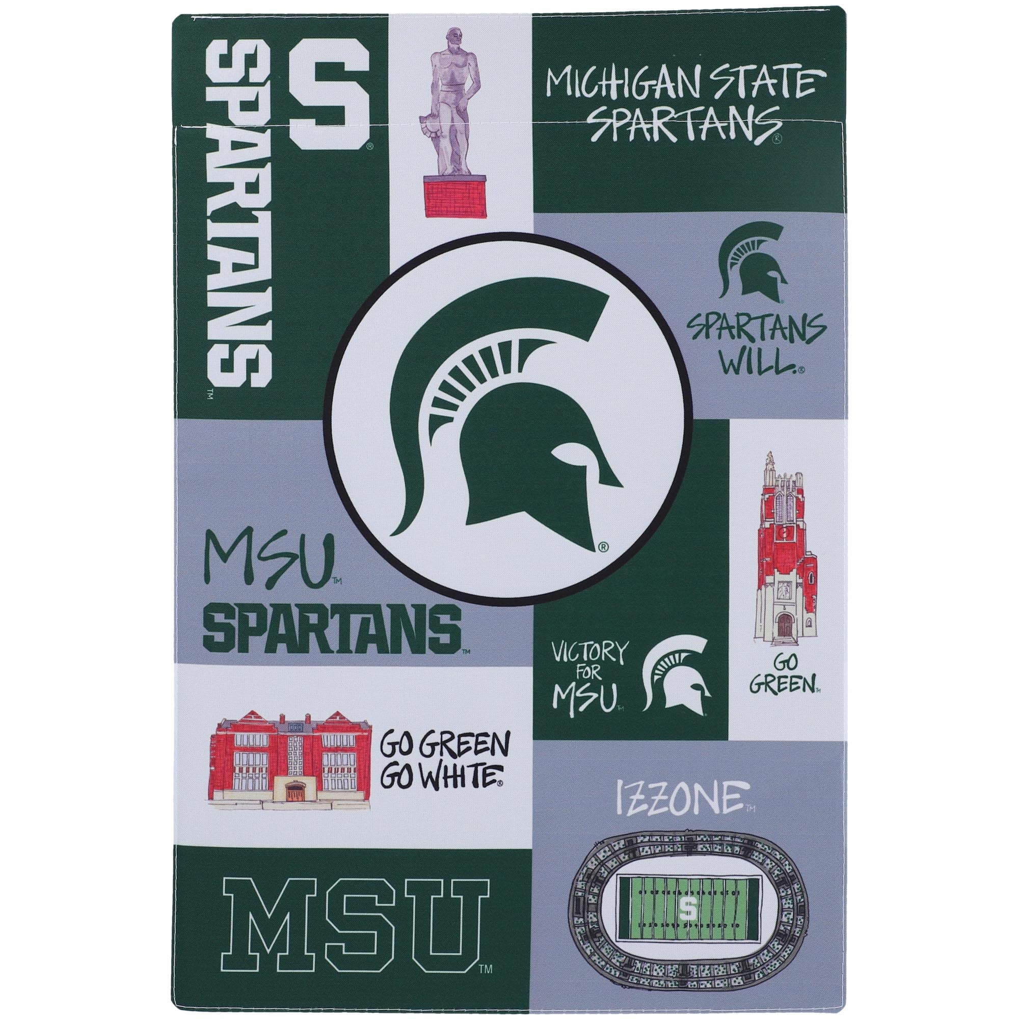 Michigan State Spartans Collage Garden Flag