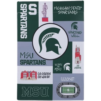 Michigan State Spartans Collage Garden Flag
