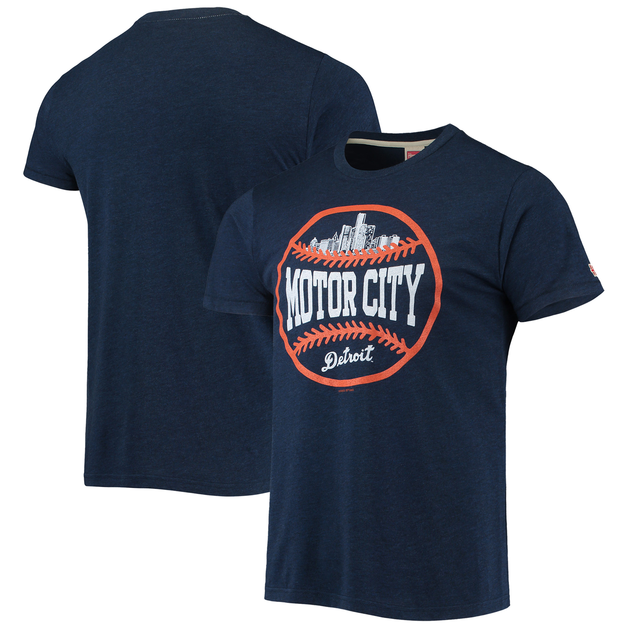 Men’s Homage Navy Detroit Tigers Hyper Local Tri-Blend T-Shirt Men’s Homage Navy Detroit Tigers Hyper Local Tri-Blend T-Shirt