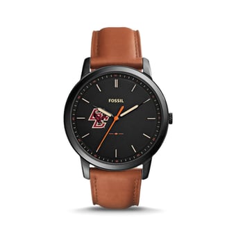 Fossil Boston College Eagles The Minimalist Slim Light Brown Leather Watch