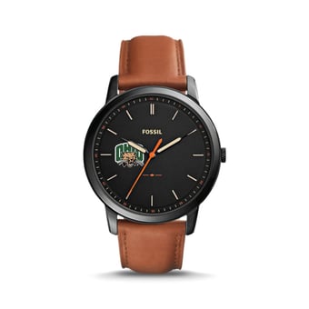 Fossil Ohio Bobcats The Minimalist Slim Light Brown Leather Watch