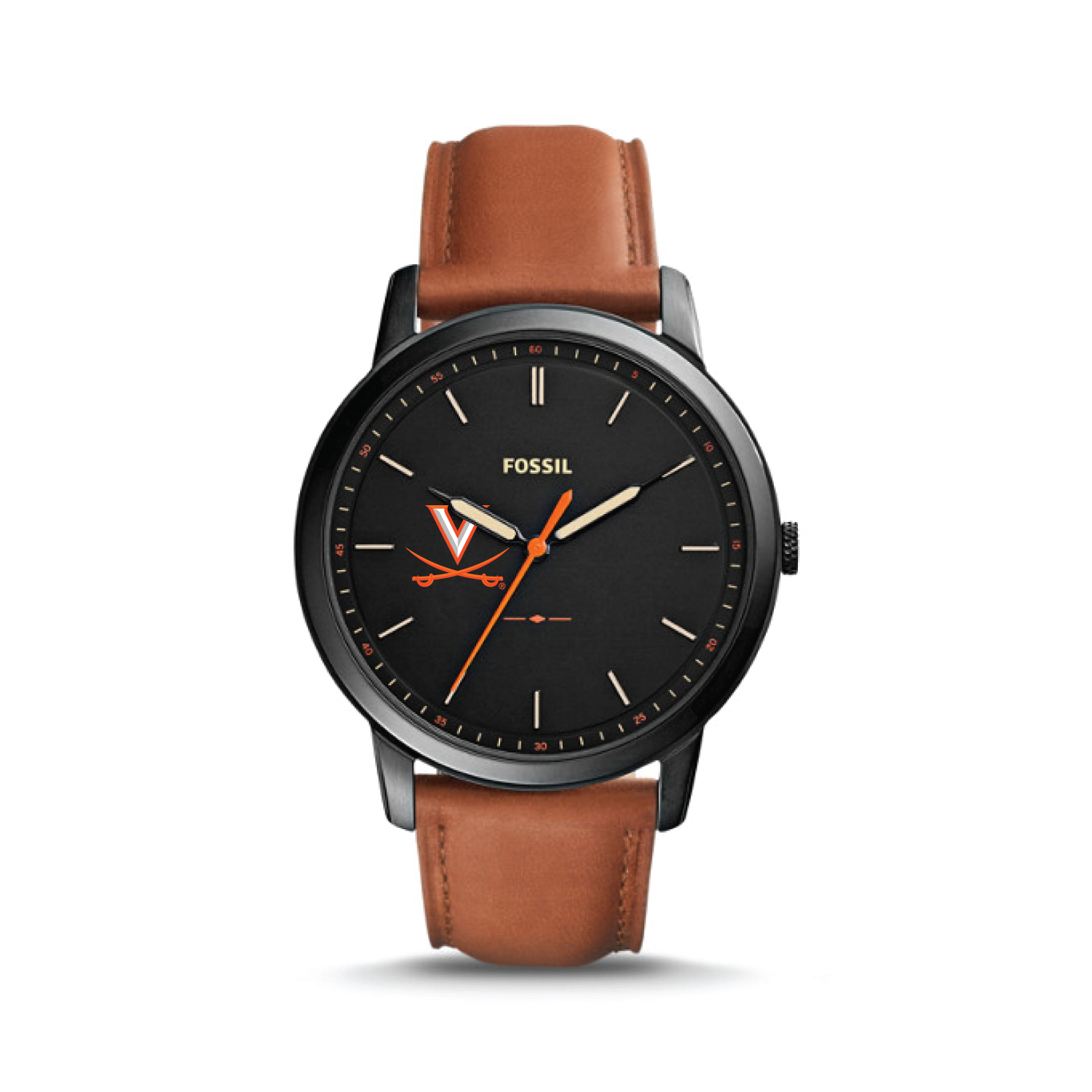 Fossil Virginia Cavaliers The Minimalist Slim Light Brown Leather Watch
