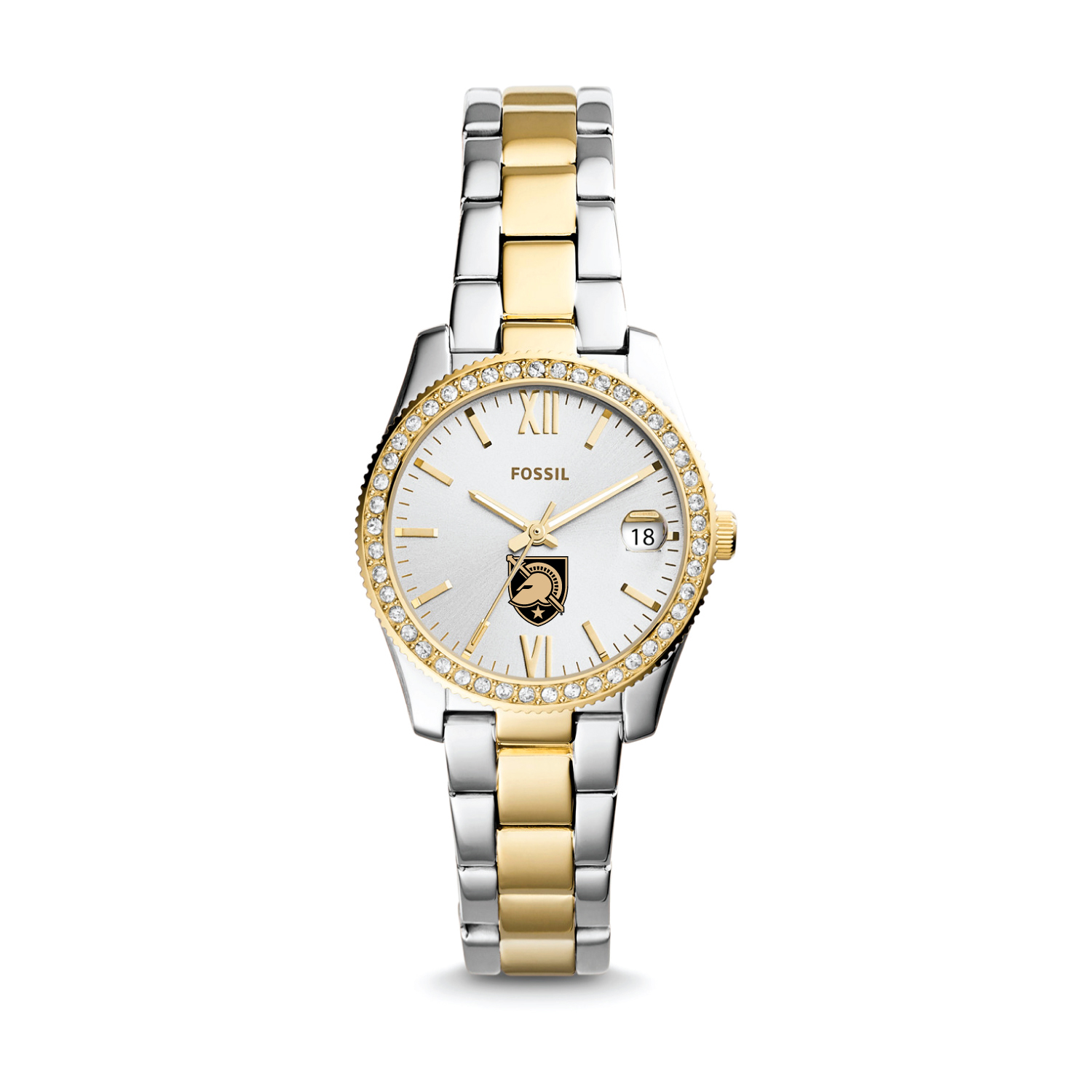 Women's Fossil Army Black Knights Scarlette Mini Two-Tone Stainless Steel Watch