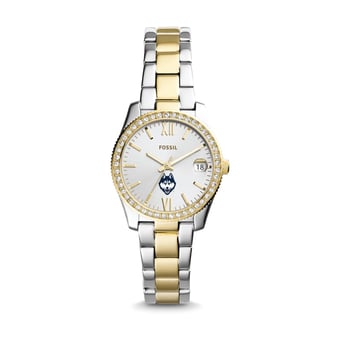 Women's Fossil UConn Huskies Scarlette Mini Two-Tone Stainless Steel Watch